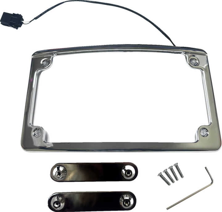 Custom Dynamics License Plate Frame - Led - Chrome LPF-RAD-23CVO-C