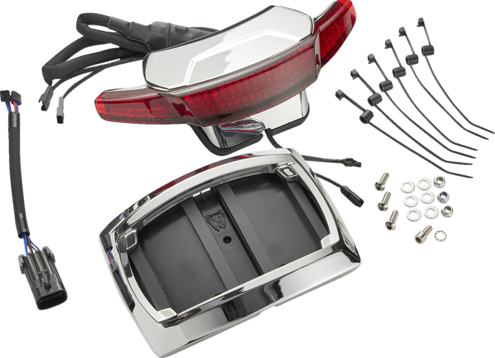 Ciro Latitude Taillight License Plate Mount - Red Lens - Chrome - Indian 46473