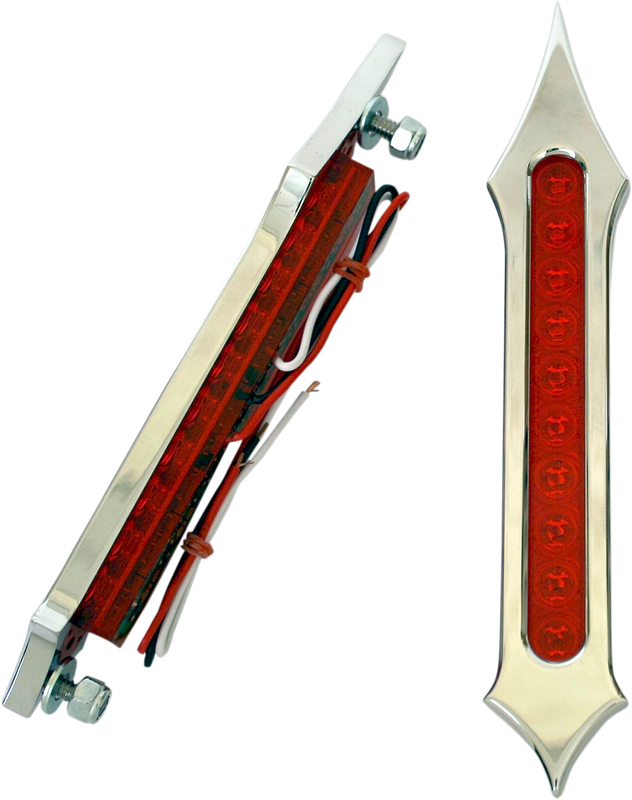 Accutronix Bag Light - Tribal Slotted - Red Lens - Chrome BL01-LSC