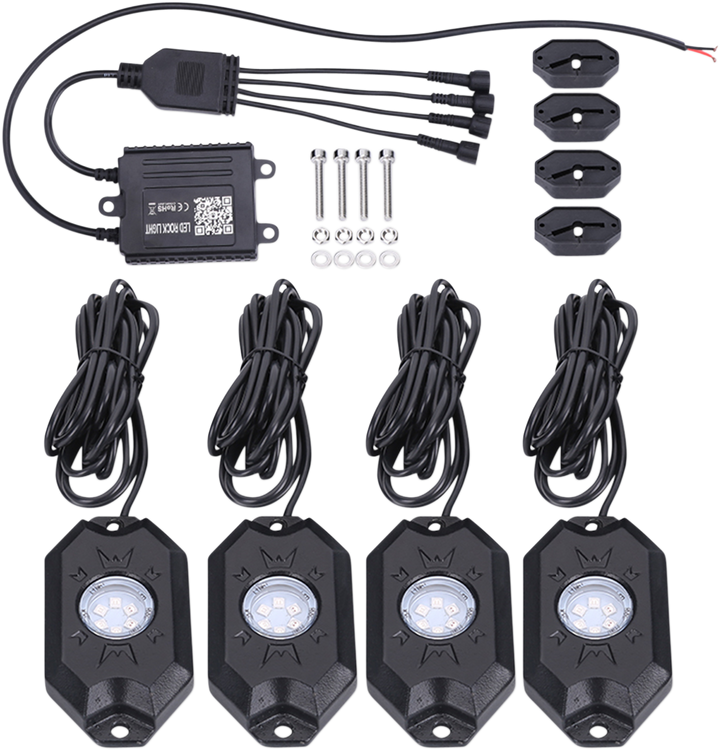 Brite-Lites Led Rock Light Kit - Rgb And Bluetooth BL-RGBROCK4