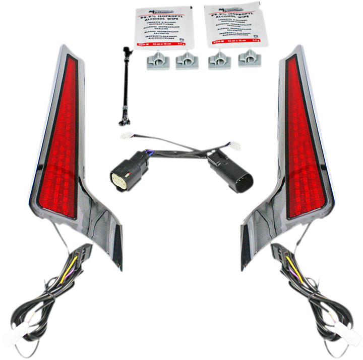 Custom Dynamics Fascia Led Light Panels - Chrome/Red CD-FASCIA-SS6RC