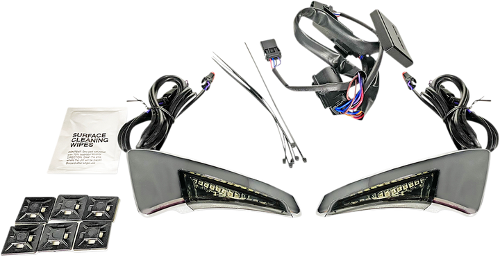 Custom Dynamics Sequential Tour Pak Seat Back Rest Led Lights - Chrome/Smoke - Flh CD-TPBR-14-SC