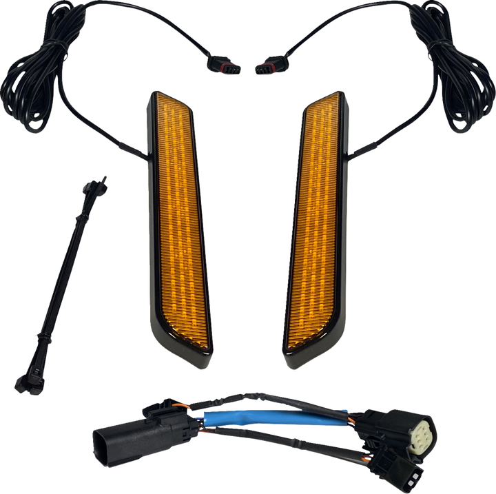 Custom Dynamics Led Fork Light - Amber - Black CD-FORK-SS6-AB