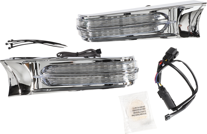 Ciro Filler Panel Light - Clear Lens - Red Leds - Chrome 40048