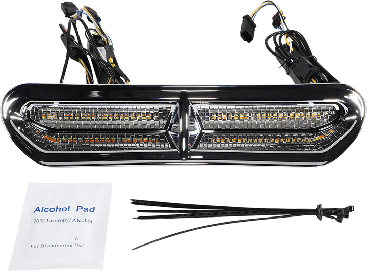 Custom Dynamics Led Vent Insert - Amber/White - Chrome W/ Stainless Mesh CD-VENT-AW2-C