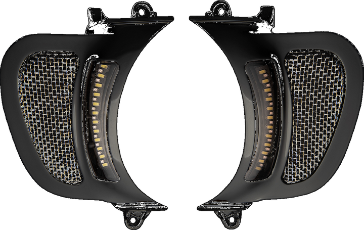 Custom Dynamics Led Vent Insert - Amber/White - Black W/ Stainless Mesh CD-RG-V-AW2-B