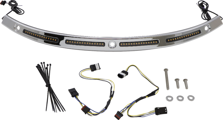 Custom Dynamics Windshield Trim - Sequential Turn Signals - Chrome CD-WT2-SEQ-14-C