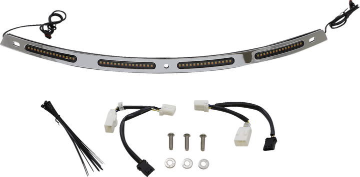 Custom Dynamics Windshield Trim - Sequential Turn Signals - Chrome CD-WT2-SEQ-01-C