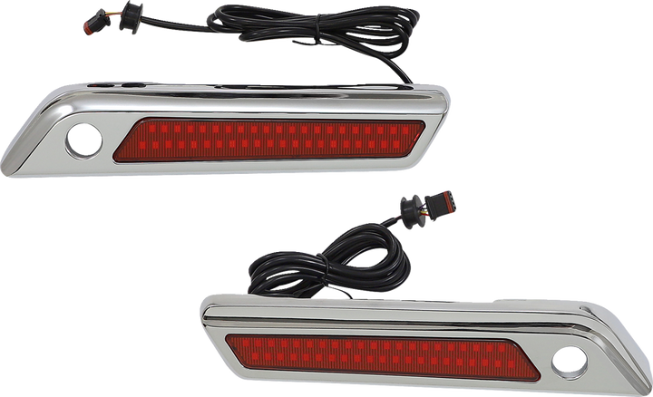 Custom Dynamics Latch Light - Saddlebag - Dual Color - Red - Chrome CD-SBL-DC4-RC