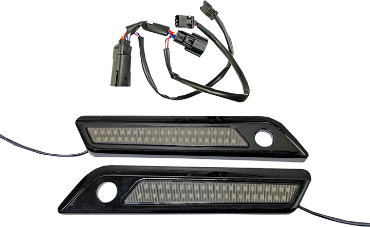 Custom Dynamics Latch Light - Saddlebag - Dual Color - Smoke - Black CD-SBL-DC4-SB