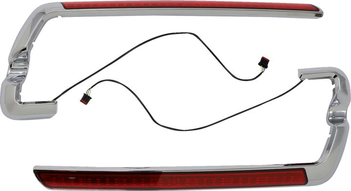 Custom Dynamics Led Saddlebag Light - Red - Chrome CD-SB-SIDE-RC