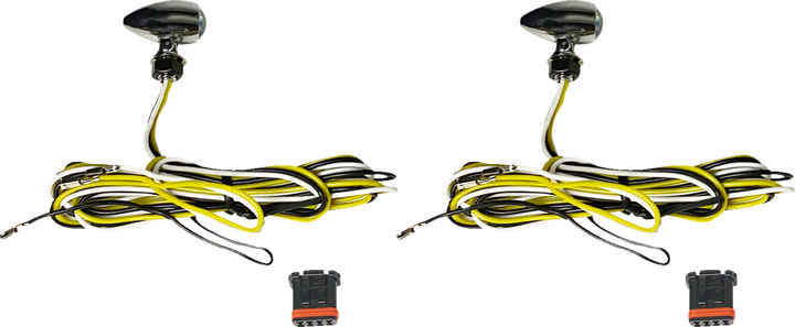 Custom Dynamics Micro Turn Signals - Dual - Amber/White - Chrome CD-MICRO-AW2-C