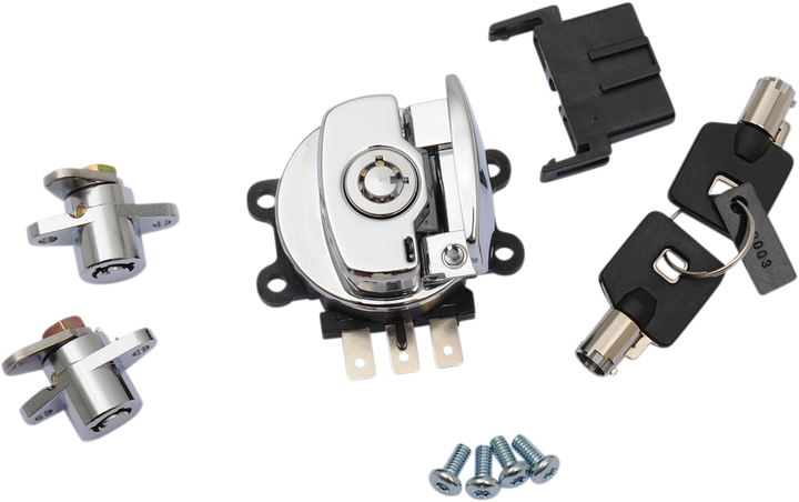 Drag Specialties Side Hinge Ignition Switch With Saddlebag Lock - Chrome 2106-0407