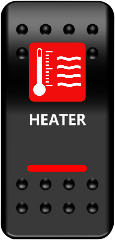 Moose Offroad Rocker Switch - Heater - Red HTR-PWR-R