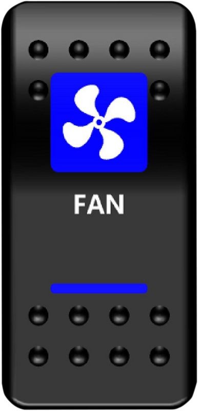 Moose Offroad Rocker Switch - Fan - Blue FAN-PWR