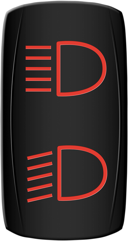 Moose Offroad Rocker Switch - Hi/Lo Beam - Red HLB-PWR-R