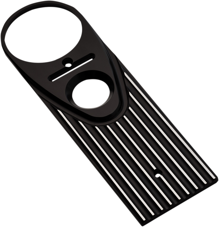 Joker Machine Road King Dash Panel - Finned - Black Anodized/Silver 37366