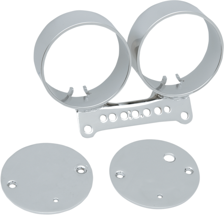 Drag Specialties Dual Gauge Bracket - Chrome 2210-0198
