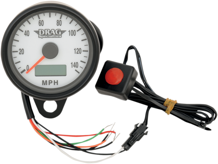 Drag Specialties Programmable Mini Electronic Speedometer With Odometer/Tripmeter - 2.4" - Black 2210-0258
