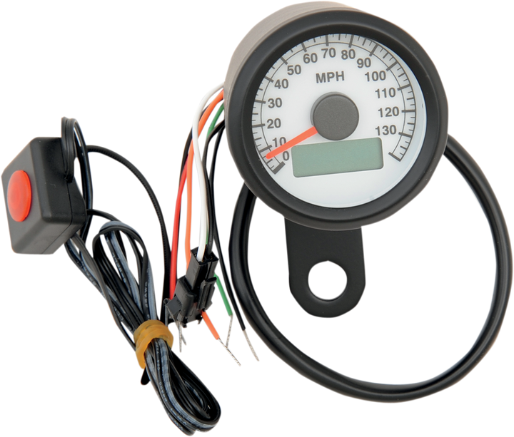 Drag Specialties Programmable Mini Electronic Speedometer With Odometer/Tripmeter - 1.87" - Black 2210-0260