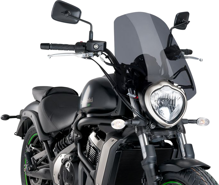 Puig Hi-Tech Parts New Generation Windscreen - 18-1/2" - Dark Smoke - Vulcan 8164F