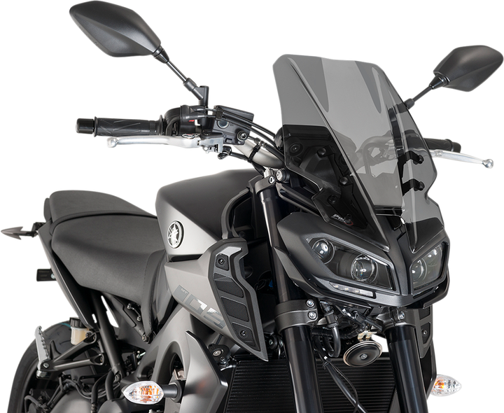 Puig Hi-Tech Parts New Generation Windscreen - 16-1/2" - Dark Smoke - Mt09 9377F