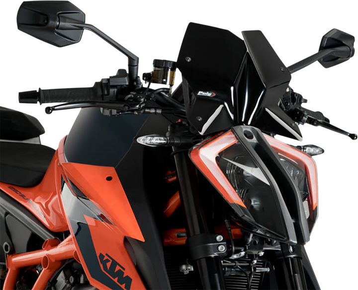 Puig Hi-Tech Parts New Generation Windscreen - 10-1/2" - Black - 1290 Super Duke R 20425N