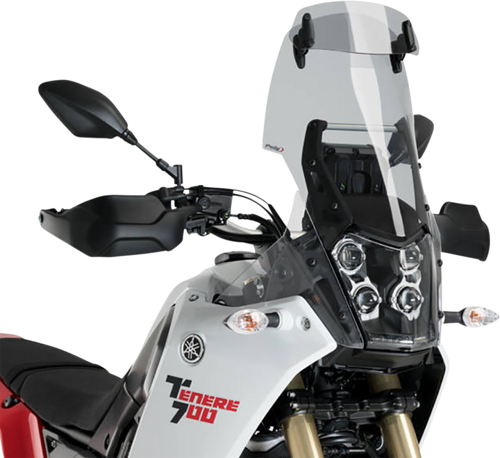 Puig Hi-Tech Parts Touring Windscreen W/Visor - Smoke - Tenere 700 3728H