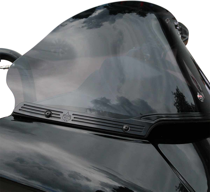 Klock Werks Flare Windshield Trim - Logo - Blacked Out - Harley-Davidson KWW-01-0582