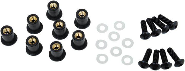 Puig Hi-Tech Parts Windscreen Screw Kit - Black 0957N