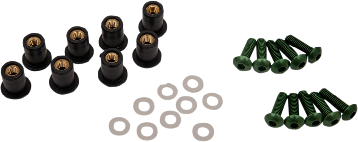 Puig Hi-Tech Parts Windscreen Screw Kit - Green 0957V