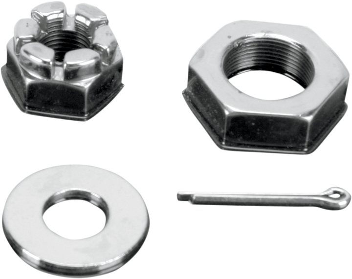 Colony Nuts With Washers Kit - Front/Axle - Hex - Chrome - '66-'71 Touring 8162-3