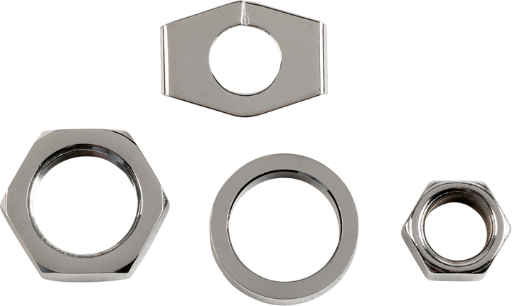 Colony Nuts With Washers Kit - Rear/Axle - Hex - Chrome - '36-'72 Harley-Davidson 8160-4