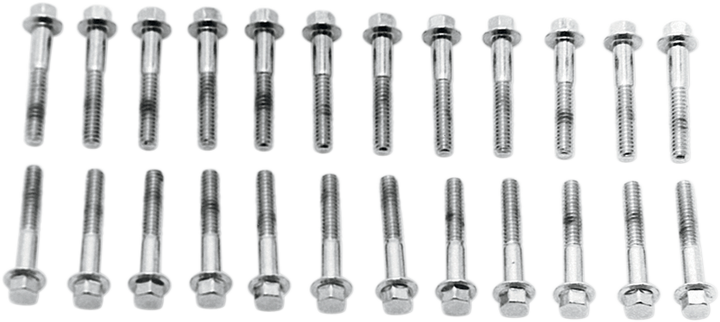 Colony Screw Kit - Valve Cover/Hex - With Aluminum D Rings - Chrome 8732-24