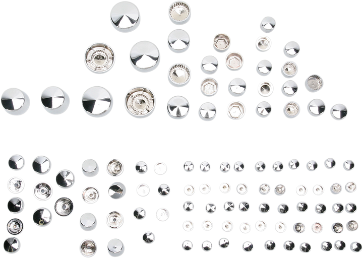 Drag Specialties Bolt Cover Kit - Deluxe/Engine - Chrome - Fxcw/Fxcwc Rocker 2401-0690