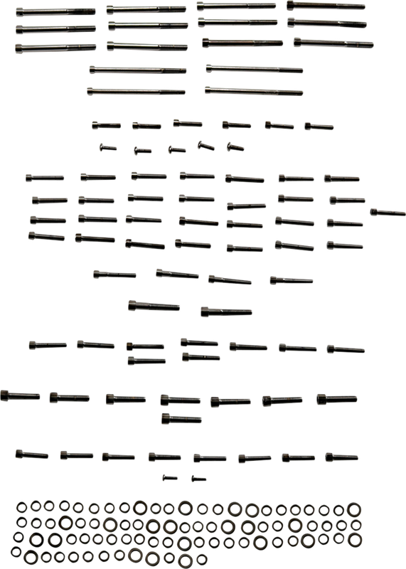 Drag Specialties Bolt Kit - Engine - Smooth/Socket-Head - Black/Chrome - M8 2401-1018