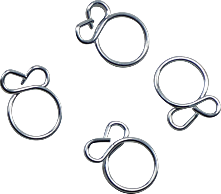 All Balls Refill Clamp Kit - Fuel Line/Wire - Flat Ear - Silver - 7.6 Mm - 4 Pack FS00058