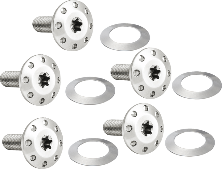 Arlen Ness Bolt Kit - Holeshot/Front/Floating/Brake Rotor - Spoke Mount - Polished - 5 Pack 300-905