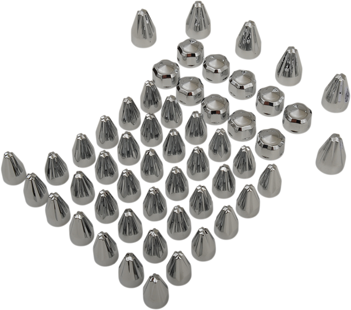 Ciro Caps - Engine/Bolt/Cover - Fluted/Spike - Chrome - M8 70023