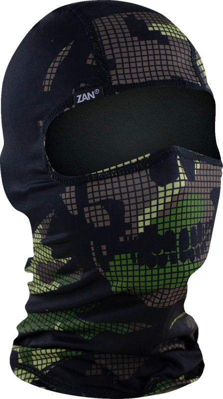 Zan Headgear Polyester Balaclava - Digi Woodland Camo Skull WBP594