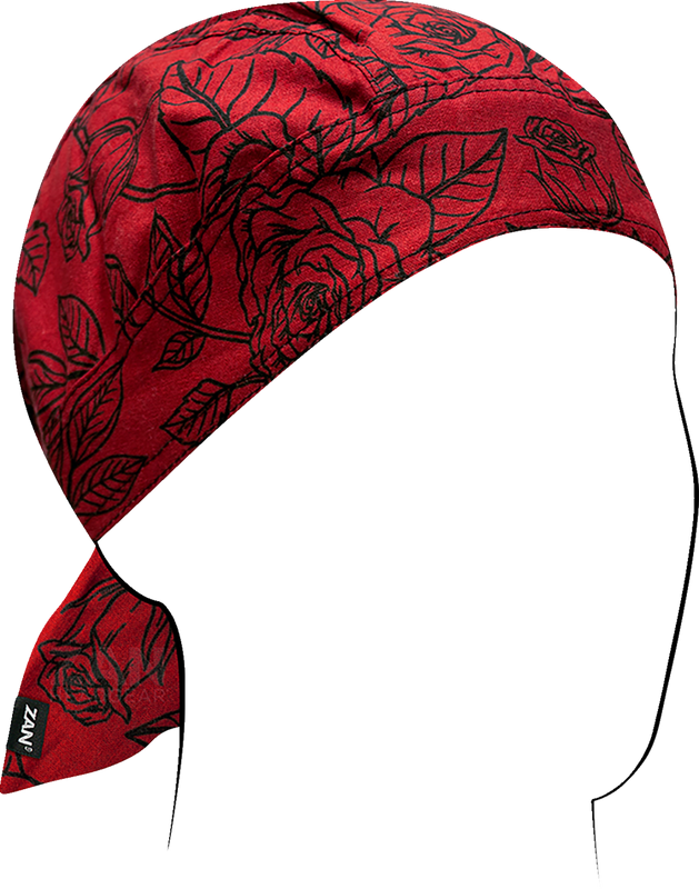 Zan Headgear Flydanna Head Wrap - Black And Red Roses Z311