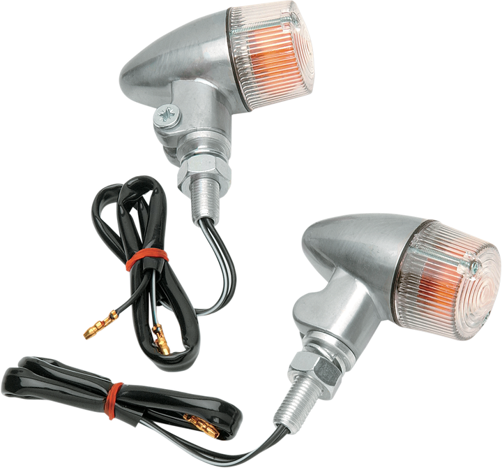 K&S Technologies Marker Light - Single Filament - Aluminum/Clear - Style 1 25-8321