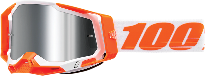 100% Racecraft 2 Goggle - Orange - Silver Flash Mirror Lens 50010-00013