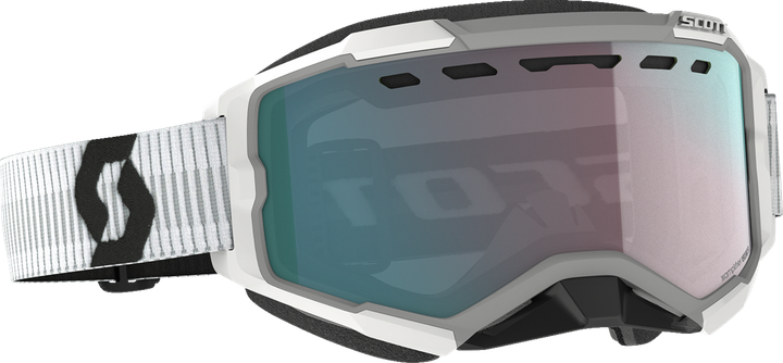 Scott Fury Snow Cross Goggle - White - Enhancer Aqua Chrome Lens 278605-0002351
