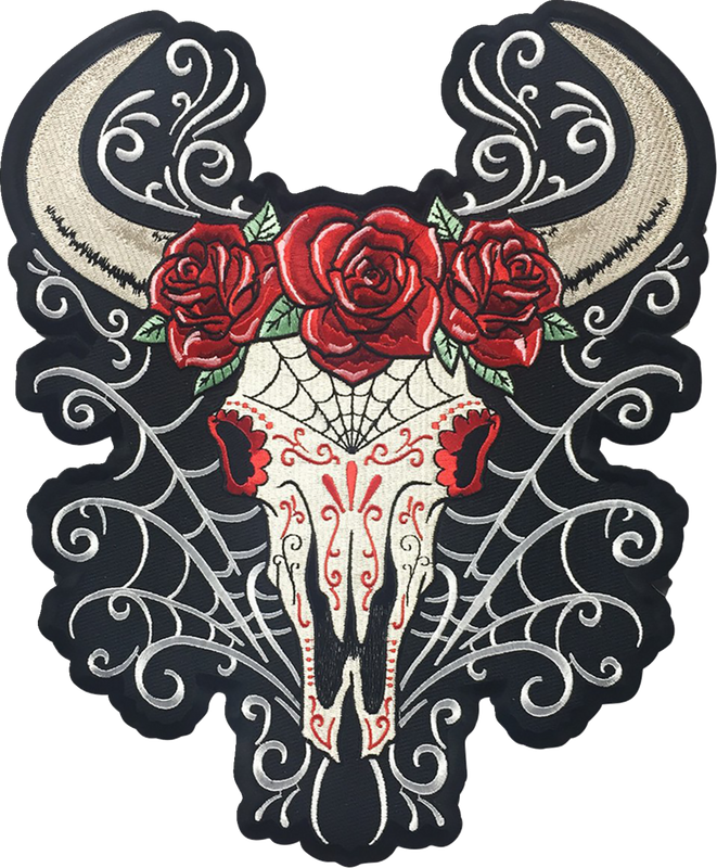 Lethal Threat D.O.D Western Skull Large Embroidered Patch - Large LT30228