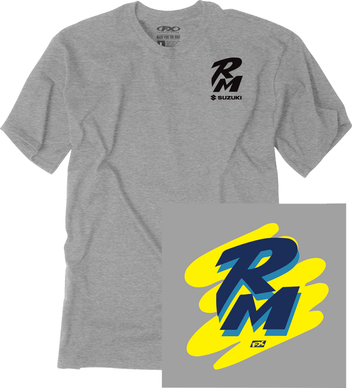 Factory Effex Suzuki Retro Rm T-Shirt - Heather Gray - Large 28-87414