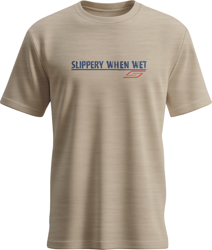 Slippery Slippery When Wet T-Shirt - Heather Desert Tan - Small 3030-25341