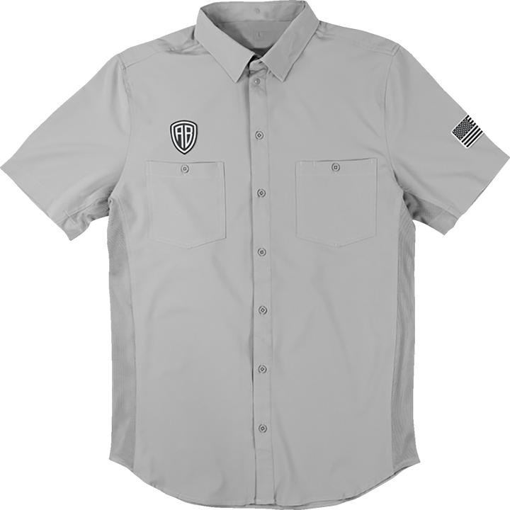 American Biker Let'S Ride Vented Shirt - Gray/Black - Large ABBLETSRIDE16ST26GYL