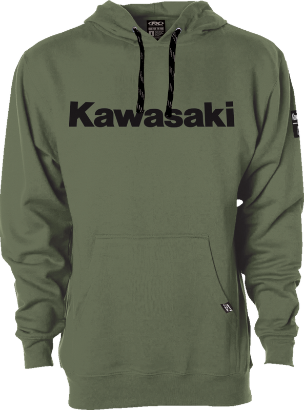 Factory Effex Kawasaki Squad Pullover Hoodie - Army Green - Large 26-88104