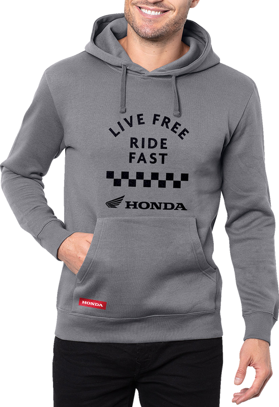 Honda Apparel Honda Live Free Ride Fast Hoodie - Gray - Medium LEM25S-M57-M